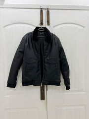 Aviator Faux Leather Bomber Jacket — Midnight Noir