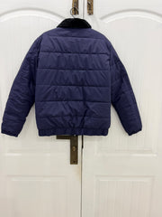 Fur-Collar Channel-Quilted Puffer Jacket — Royal Navy