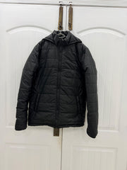 Thermal Hooded Channel-Quilted Puffer Jacket — Obsidian Black