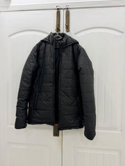 Thermal Hooded Channel-Quilted Puffer Jacket — Obsidian Black