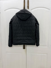 Thermal Hooded Channel-Quilted Puffer Jacket — Obsidian Black