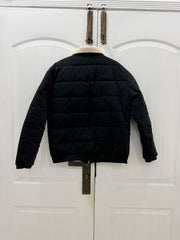 Shearling Collar Quilted Puffer Jacket — Matte Black
