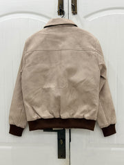 Suede Pilot Flight Bomber Jacket — Sandstone Beige