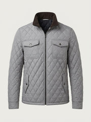 The Diamond-Quilted Barn Jacket — Ash Grey
