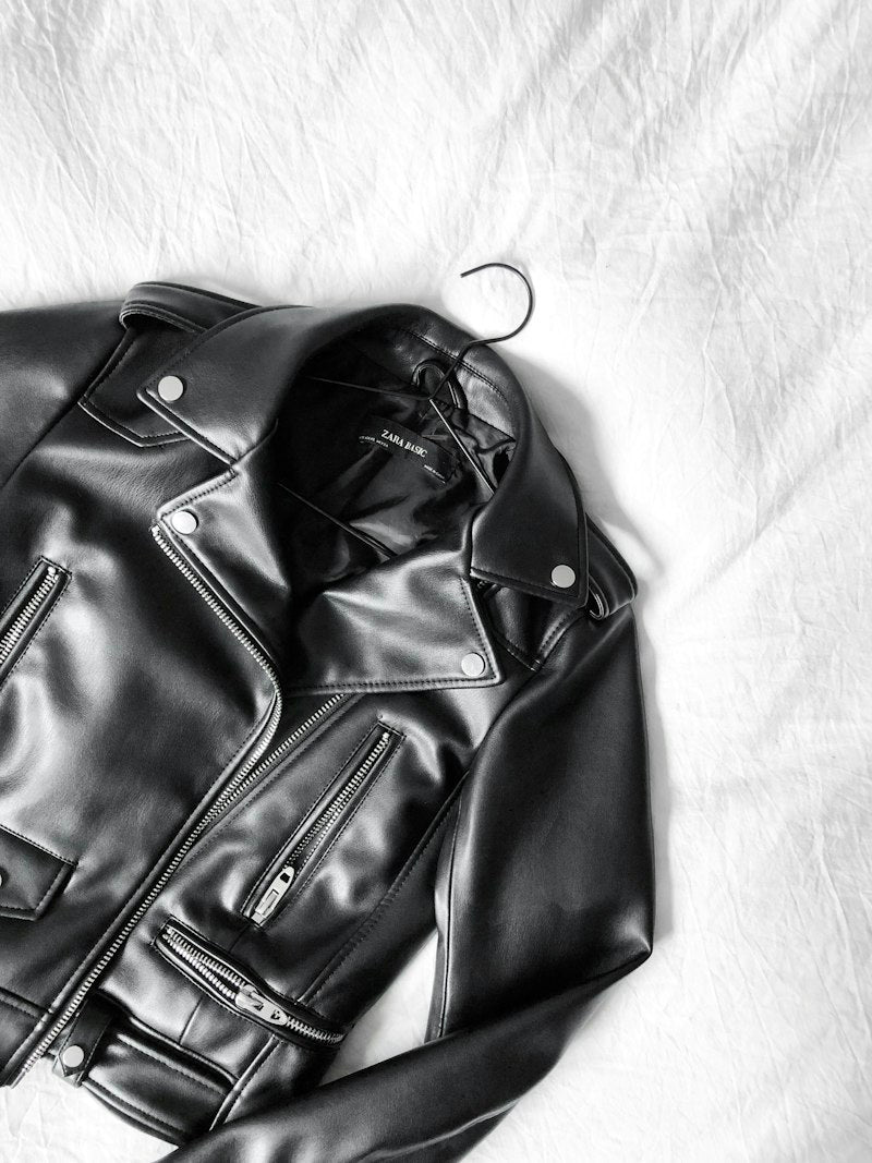 Outlaw Biker Leather Jacket — Black Obsidian